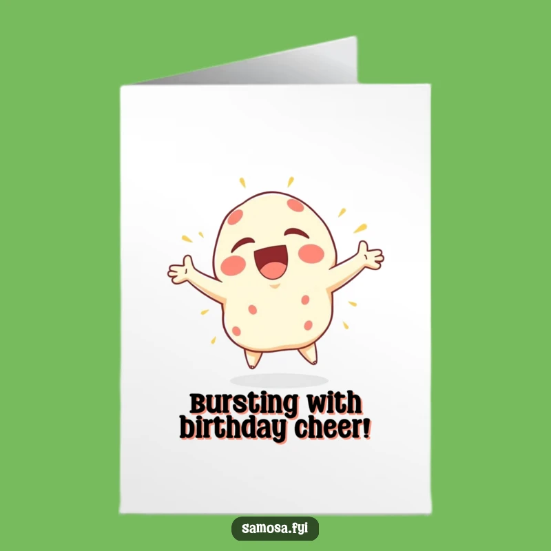Free Printable Birthday Card: Joyful Samosa, Wild Celebration, Funny Downloadable Gift