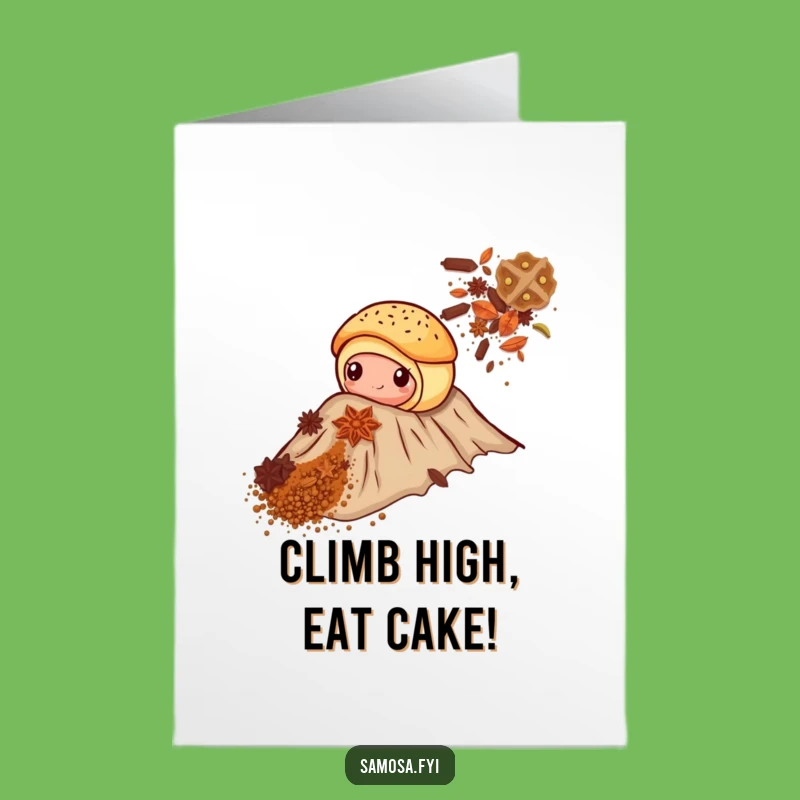 Free Printable Birthday Card: Brave Pastry Mountain Climber Funny Downloadable Gift