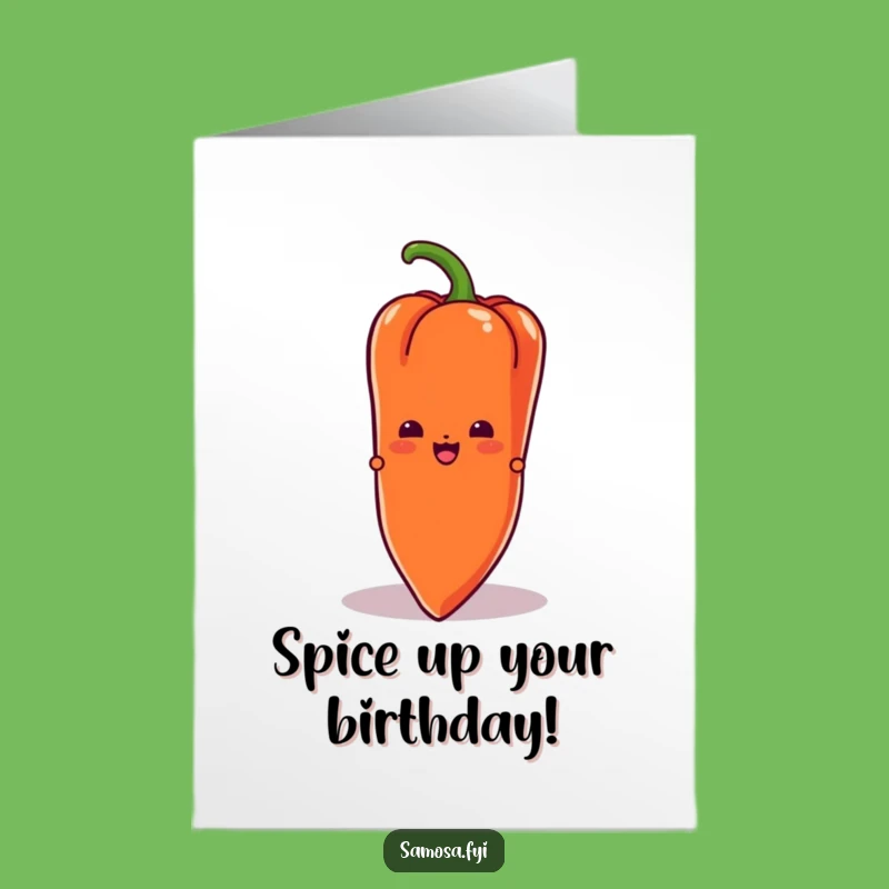 Free Printable Birthday Card: Samosa & Chili, Funny Surprise, Downloadable Gift