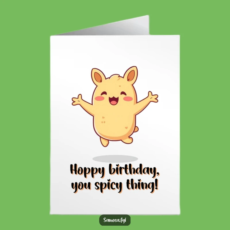 Free Printable Birthday Samosa Hop Card: Funny Downloadable Gift for Foodies