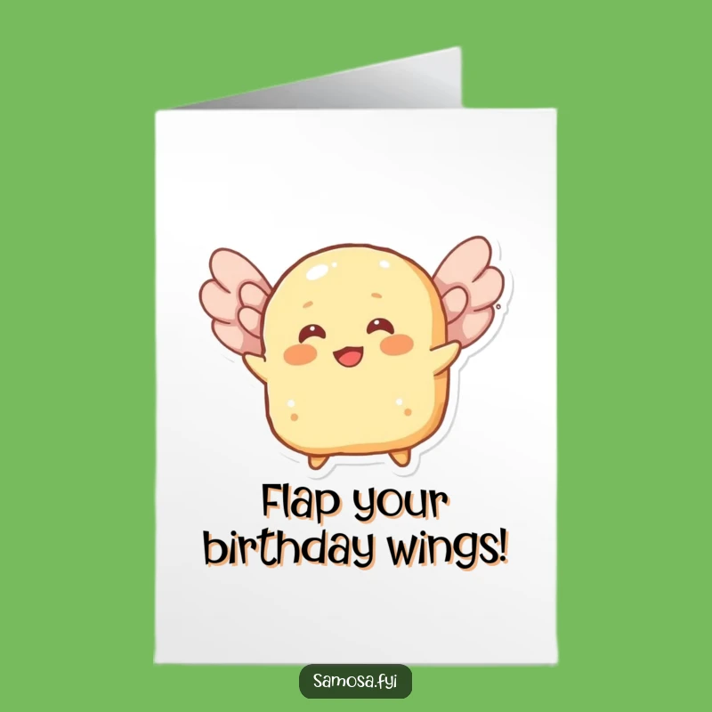 Free Printable Funny Roti Birthday Card: Flying Bread, Downloadable Airy Celebration