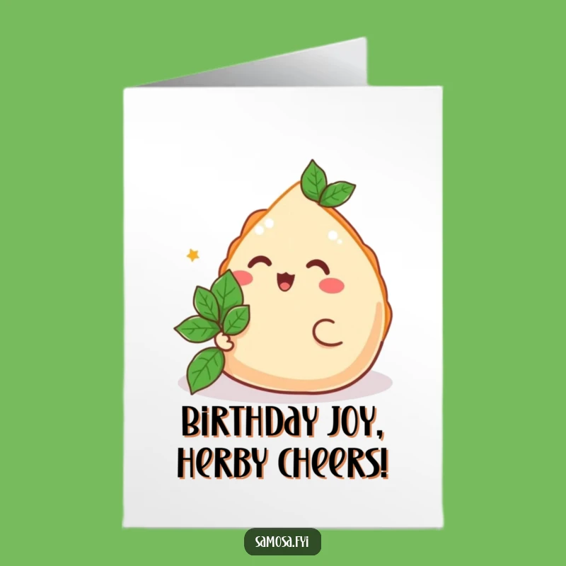 Joyful Samosa Free Printable Birthday Card, Unique Downloadable Gift for Foodie Friends