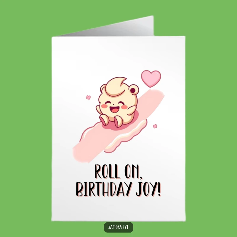 Free Printable Birthday Card: Giggling Laddoo Sweet Roll Humor