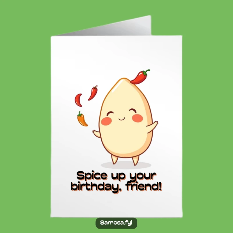 Free Printable Birthday Card Samosa Juggling Peppers Hilarious Downloadable Gift