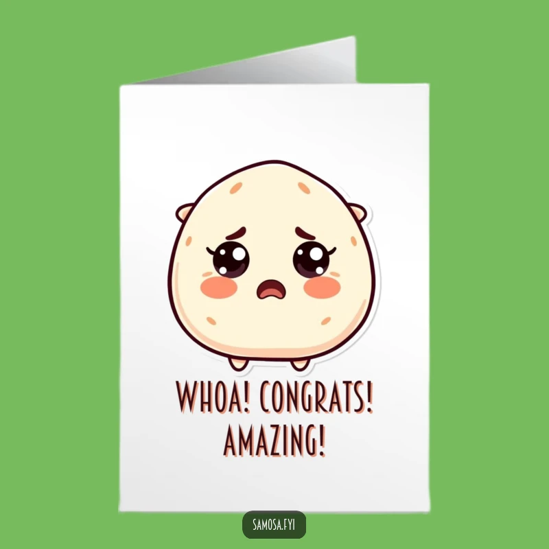 Free Printable Congrats Card: Startled Samosa Surprise Funny Downloadable Gift