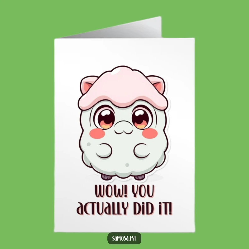 Free Printable Congrats Card: Wide-Eyed Samosa for Astonishing Achievements