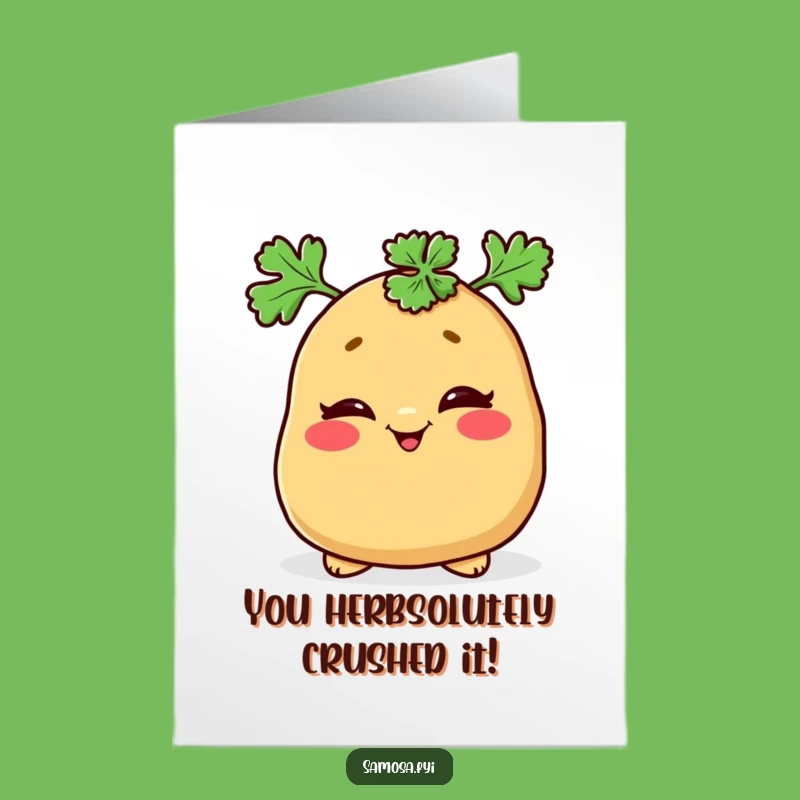 Mischievous Samosa Congrats Card - Free Printable for Sneaky Success!