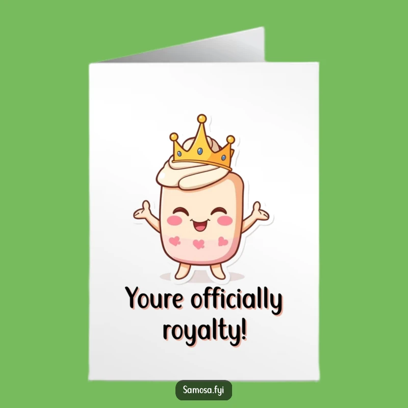 Pastry Congratulations Card: Free Printable Crowned Pose for Proud Achievements