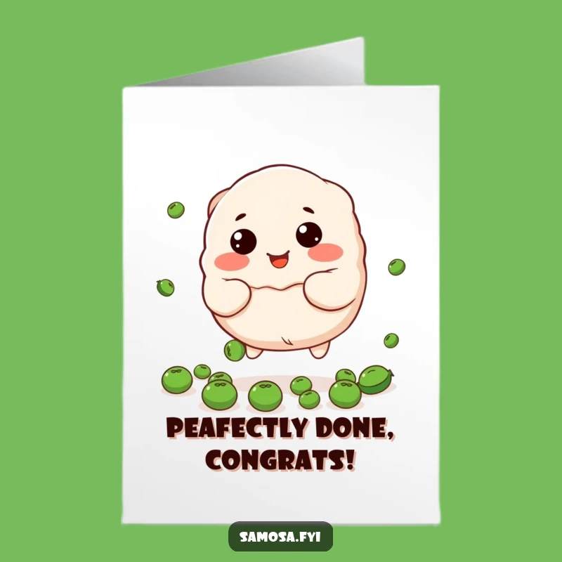 Free Printable Dumpling Congrats Card: Catching Peas Celebration, Downloadable Gift