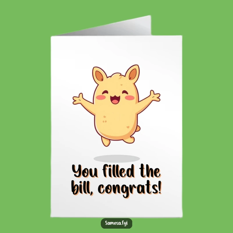 Free Printable Samosa Hop Congrats Card: Hilarious Downloadable Achievement Gift