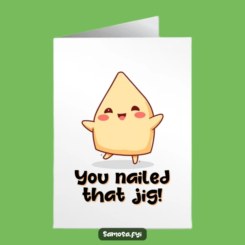 Free Printable Congrats Card: Samosa Jigging - Hilarious Downloadable for Any Achievement!