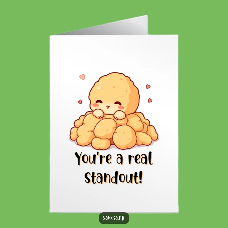 Free Printable Funny Pakora Congrats Card: Shy Peek, Downloadable Crispy Achievement