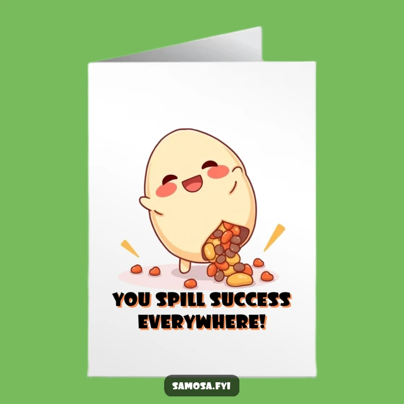 Free Printable Congratulations Card: Samosa Cartwheel Spill Downloadable Gift