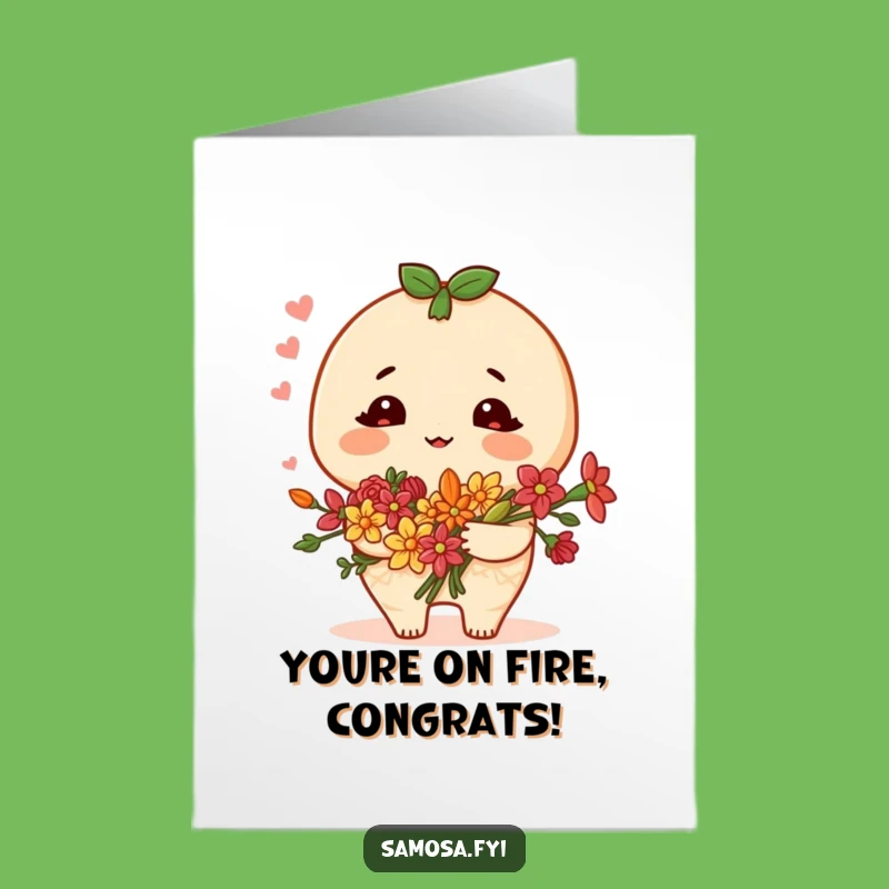 Free Printable Samosa Congrats Card: Funny Spice Bouquet Downloadable for Any Win!