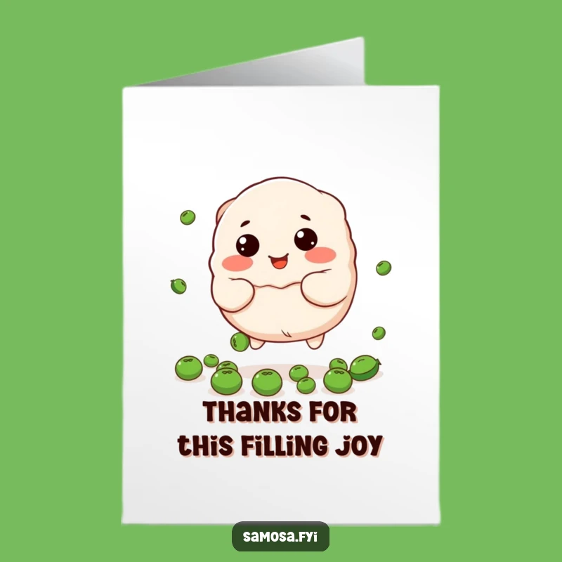 Free Printable Dumpling Thank You Card: Catching Peas Appreciation, Downloadable Gift