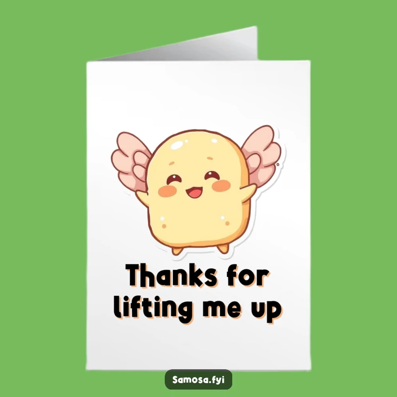 Free Printable Funny Roti Thank You Card: Flying Bread, Downloadable Grateful Journey