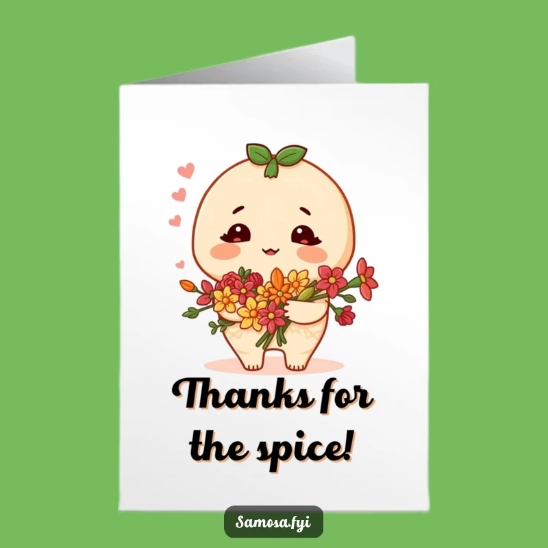 Free Printable Samosa Thank You Card: Funny Spice Bouquet DIY Downloadable Gift!
