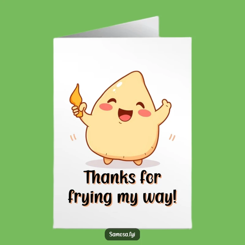 Free Printable Thank You Card: Samosa Pan Wave - Funny Downloadable Appreciation!