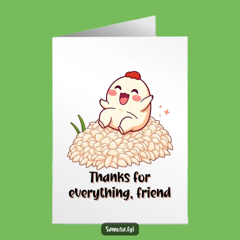 Free Printable Thank You Card: Samosa Rice Slide - Funny Downloadable Appreciation!
