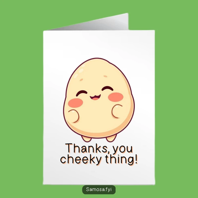 Free Printable Thank You Card: Winking Samosa Thanks Funny Downloadable Gift