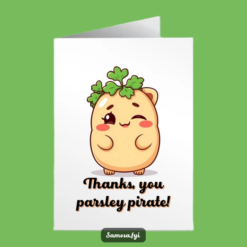 Thank You Mischievous Samosa Free Printable Card, Playful Downloadable Gift of Thanks