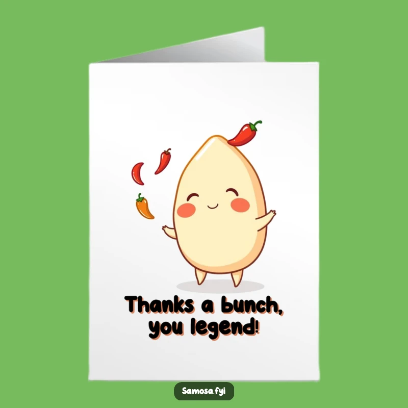 Free Printable Thank You Card Samosa Juggling Peppers Sweet Downloadable Gratitude