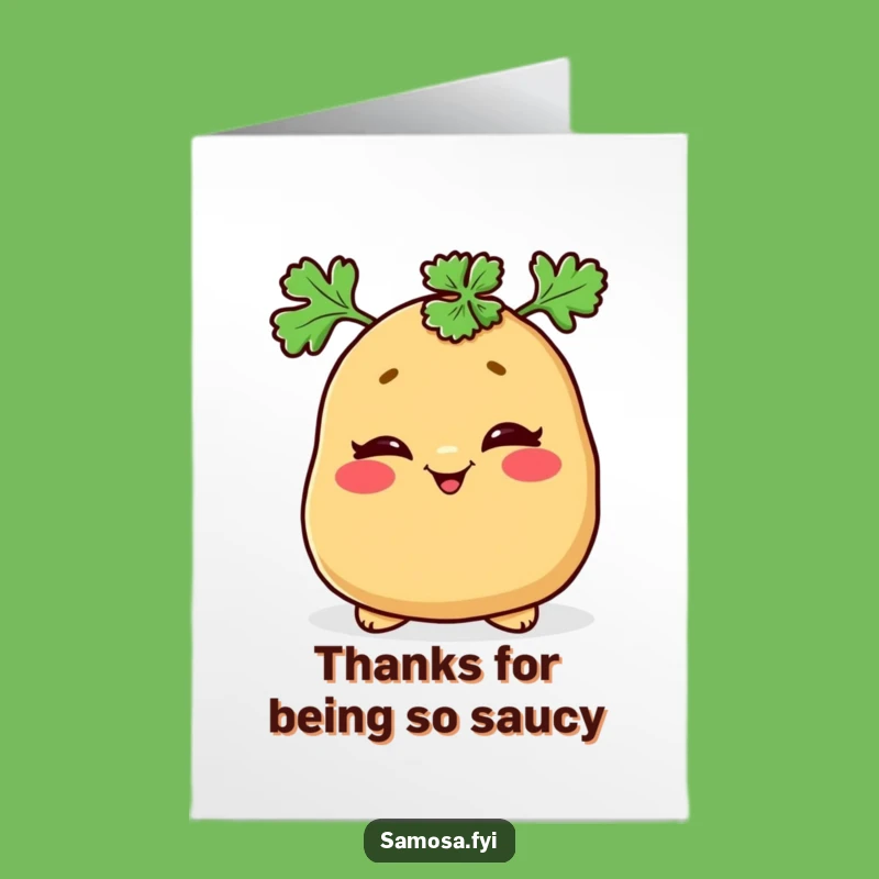 Mischievous Samosa Thank You Card - Free Printable for a Sly Gratitude!