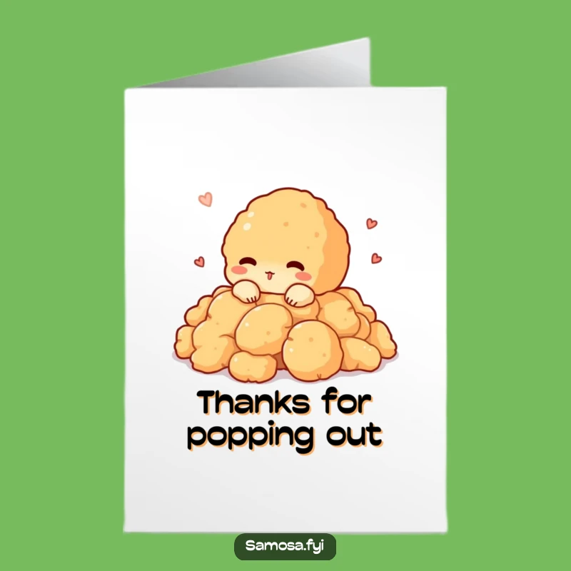 Free Printable Funny Pakora Thank You Card: Shy Peek, Downloadable Grateful Nibble