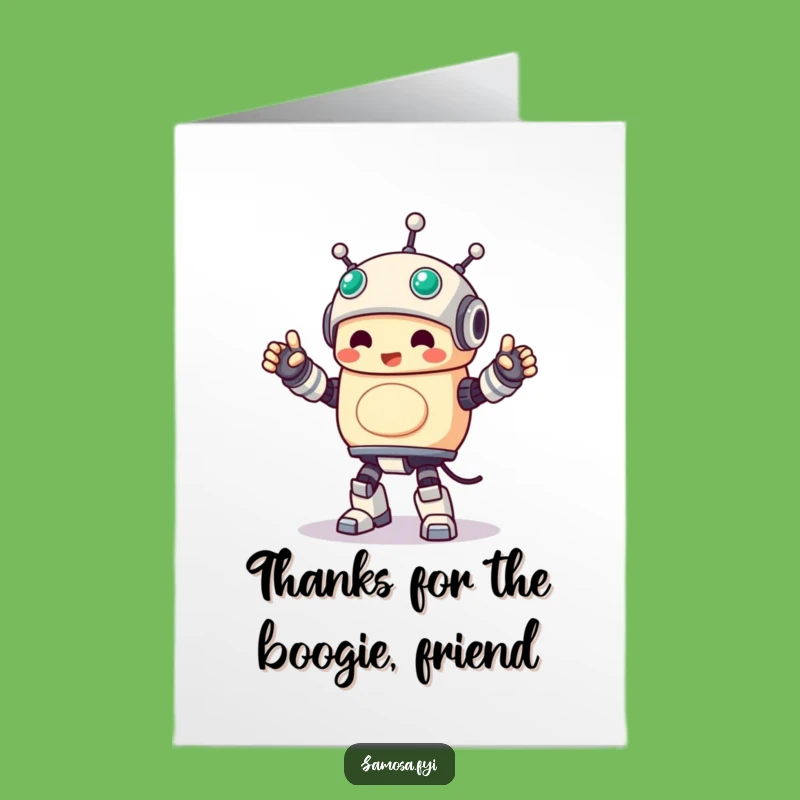 Free Printable Samosa Robot Dance Thank You Card - Humorous Downloadable Gift
