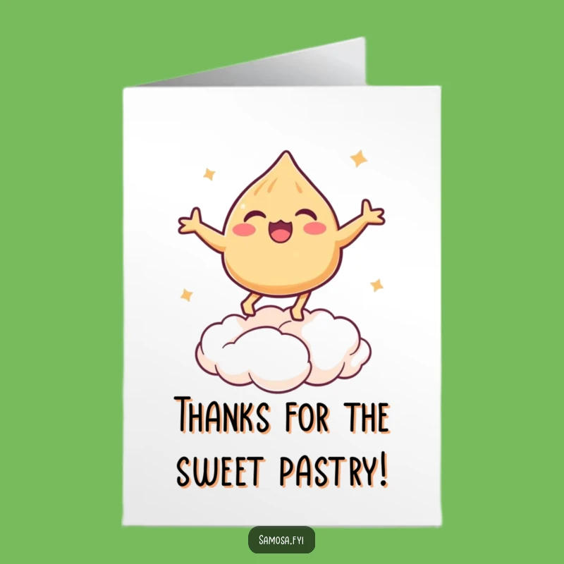 Free Printable Thank You Card: Elevated Gratitude with a Bouncing Samosa, Funny Downloadable Gift!
