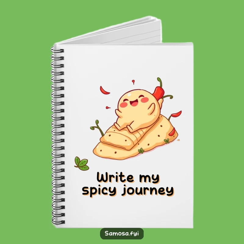 Funny Cheerful Samosa Pepper Hill Notebook - Journal Your Spicy Adventures