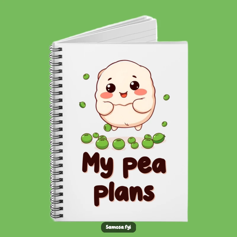 Funny Dumpling & Peas Notebook - Jot Down Cute Ideas, Humorous Gift