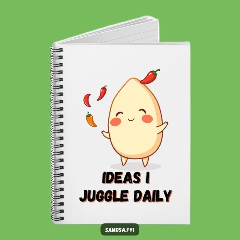 Funny Samosa Juggling Peppers Notebook - Journal Your Spicy Thoughts