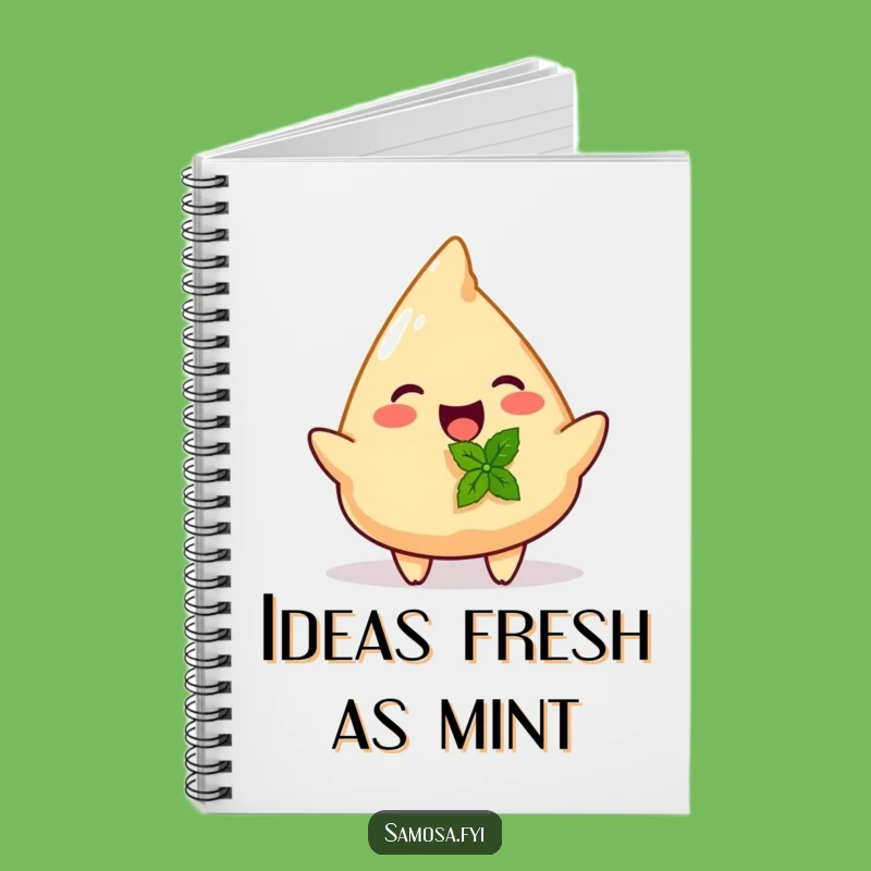 Funny Samosa Mint Gift Notebook - Journal Your Joyful Bites, Ideal Funny Gift