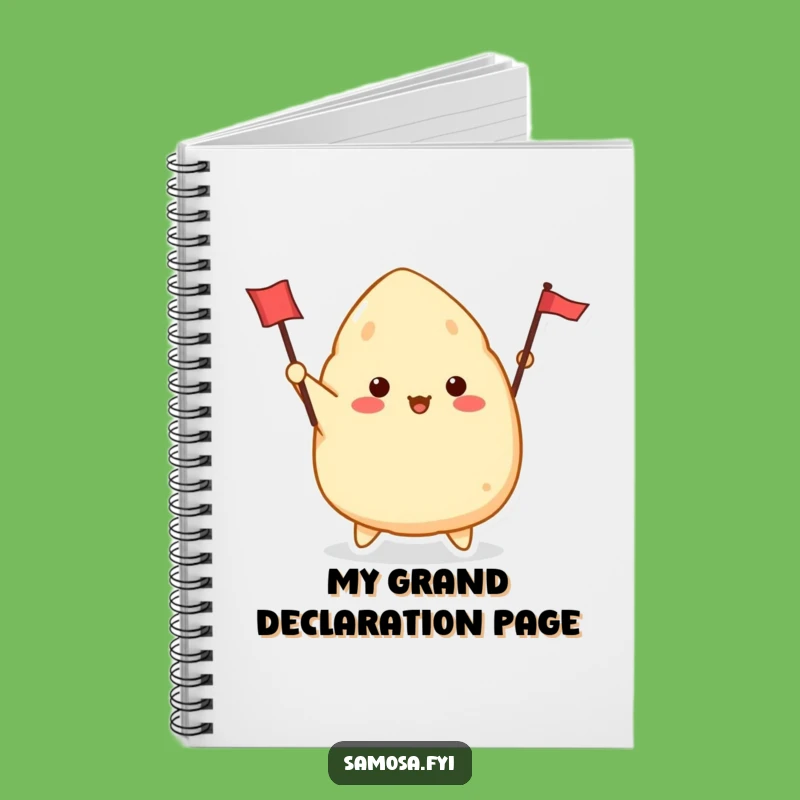 Funny Samosa Waving Flag Notebook - Enthusiastic Journal, Perfect Funny Gift Idea!