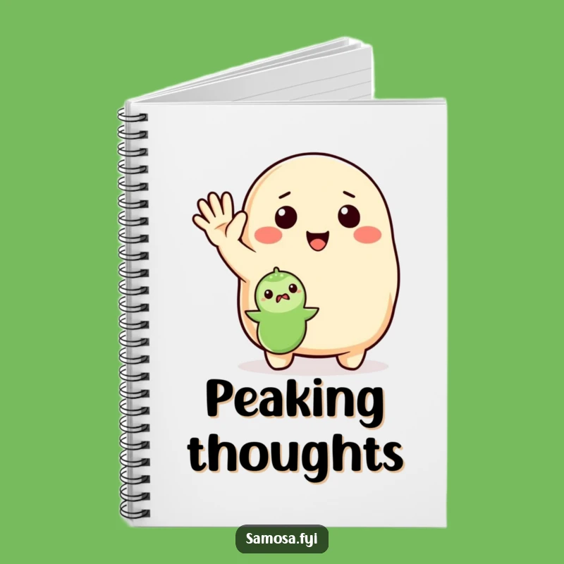 Funny Waving Samosa Notebook - Journal for Friendly Thoughts