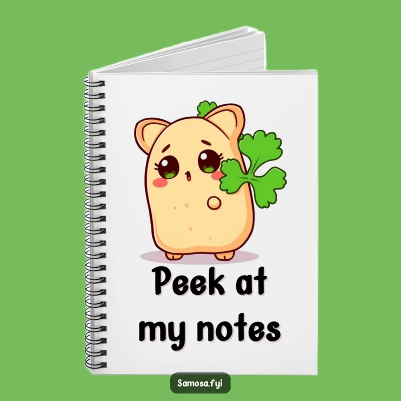 Funny Surprised Samosa Coriander Notebook - Journal Your Playful Thoughts