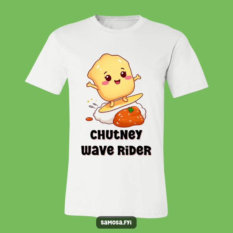 Funny Pastry Chutney Surf T-Shirt: Golden Crust's Hilarious Wave-Riding Adventure Tee
