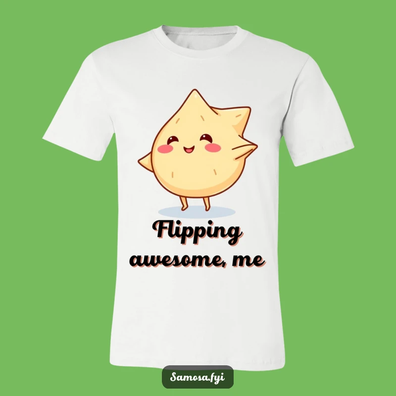 Funny Samosa Cartwheel T-Shirt: Smiling Snack Action, Perfect Funny Gift