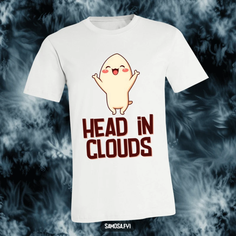 Funny Samosa Headstand T-Shirt: A samosa character giggling uncontrollably as it balances in a headstand, embodying pure, playful silliness.