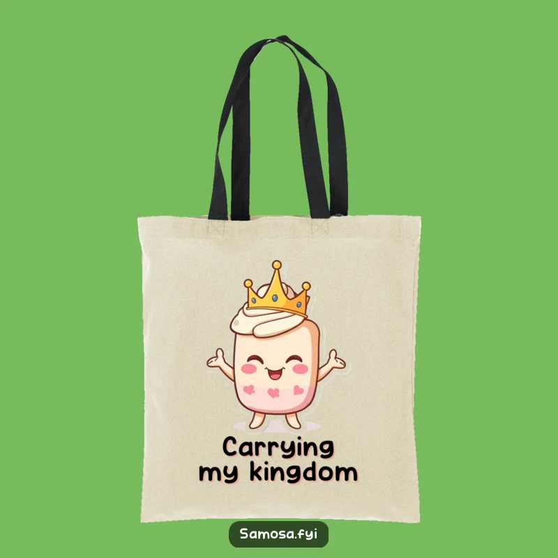 Funny Pastry Crown Tote Bag - Goofy Regal Treat Carry-all Funny Gift