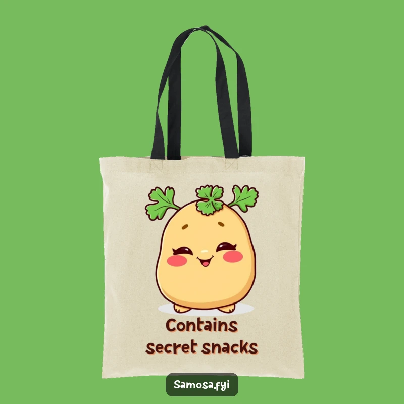 Funny Samosa Parsley Hat Tote Bag - Carry Your Mischief, Ideal Funny Gift