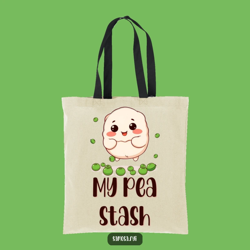 Funny Dumpling & Peas Tote Bag - Cute Foodie Accessory, Humorous Gift