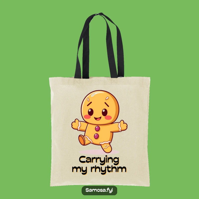 Funny Gingerbread Cookie Dance Tote Bag - Festive & Humorous Accessory, Gift