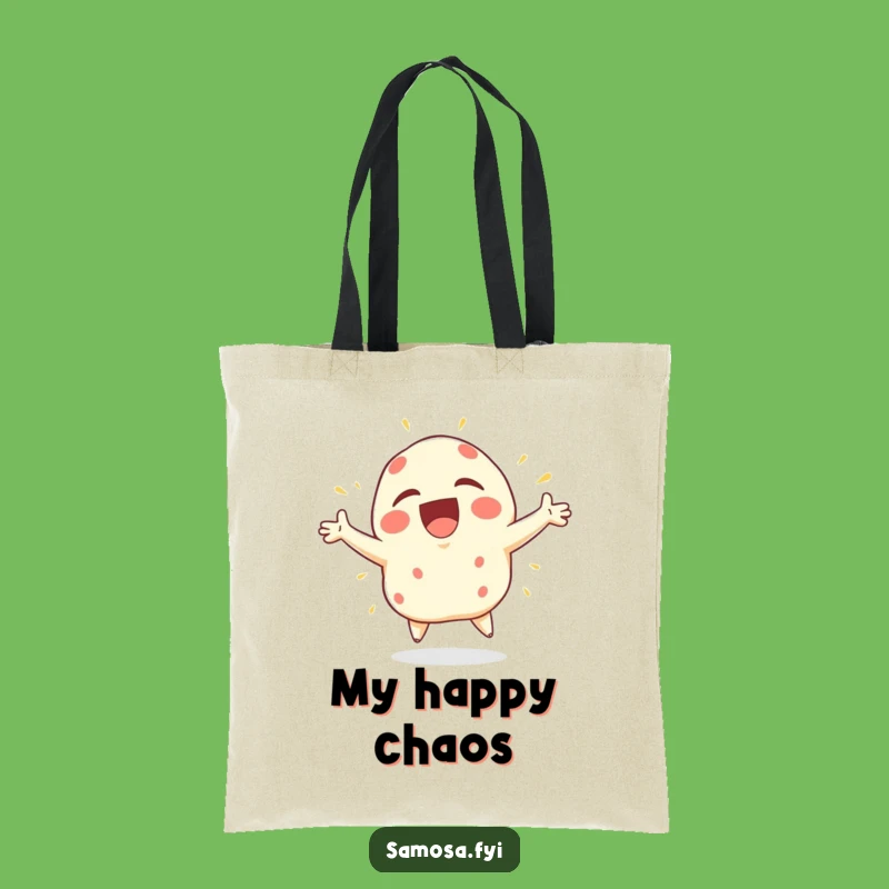 Funny Joyful Samosa Tote Bag: Carry Your Excitement! A Vibrant Funny Gift for Shoppers.