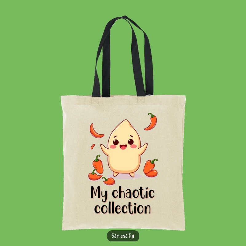 Funny Smiling Samosa Chili Tote Bag: Carry Your Heat, Great Market Gift